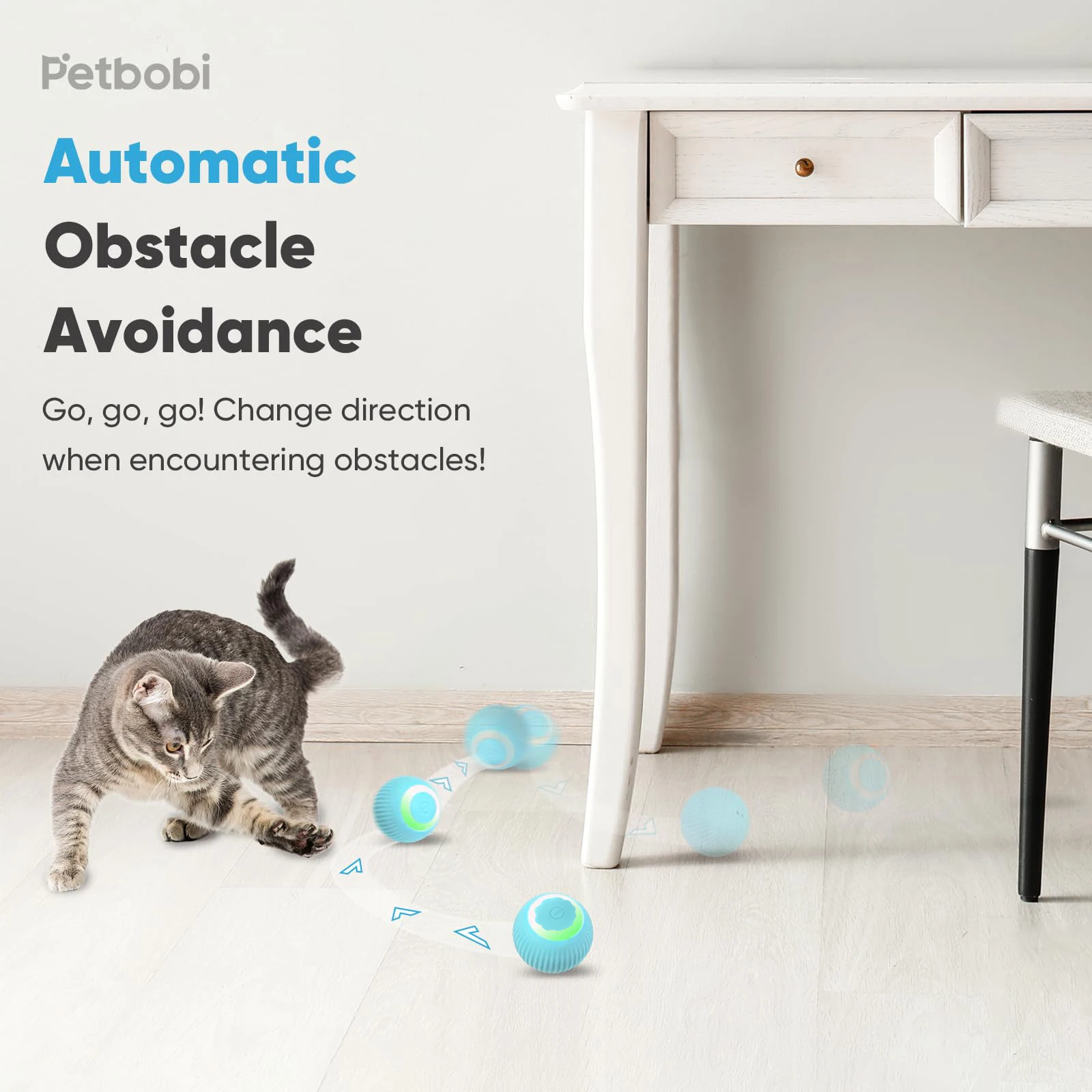 Bola Rolante para Gato e Cães Pequenos Recarregável USB 42 mm - Imagem 4