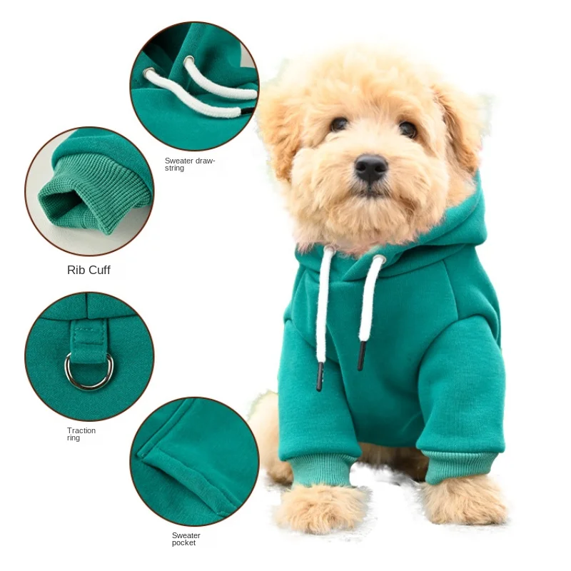 Moletom para Cães com Capuz de Algodão e Lã para Frio - Imagem 3