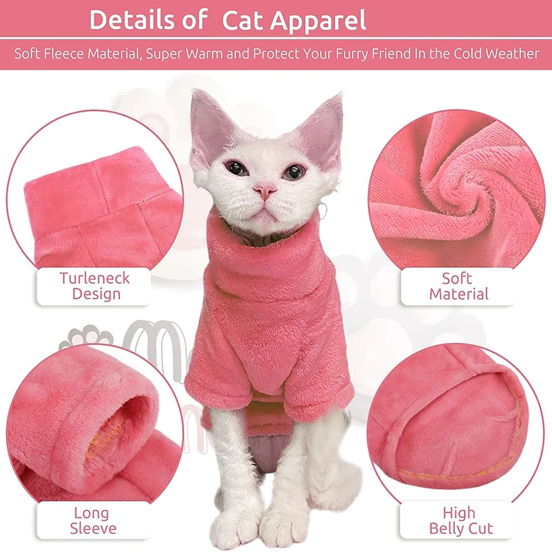Suéter Gola Alta para Gatos e Cães Pequenos de Pelúcia Macia - Imagem 4