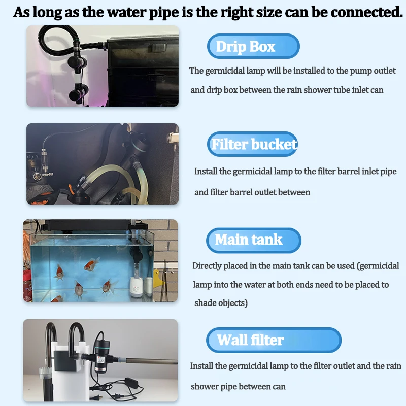 Lâmpada UV para Aquário Submersível para Remoção de Algas - Imagem 2