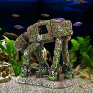 decoração de aquário robô cão