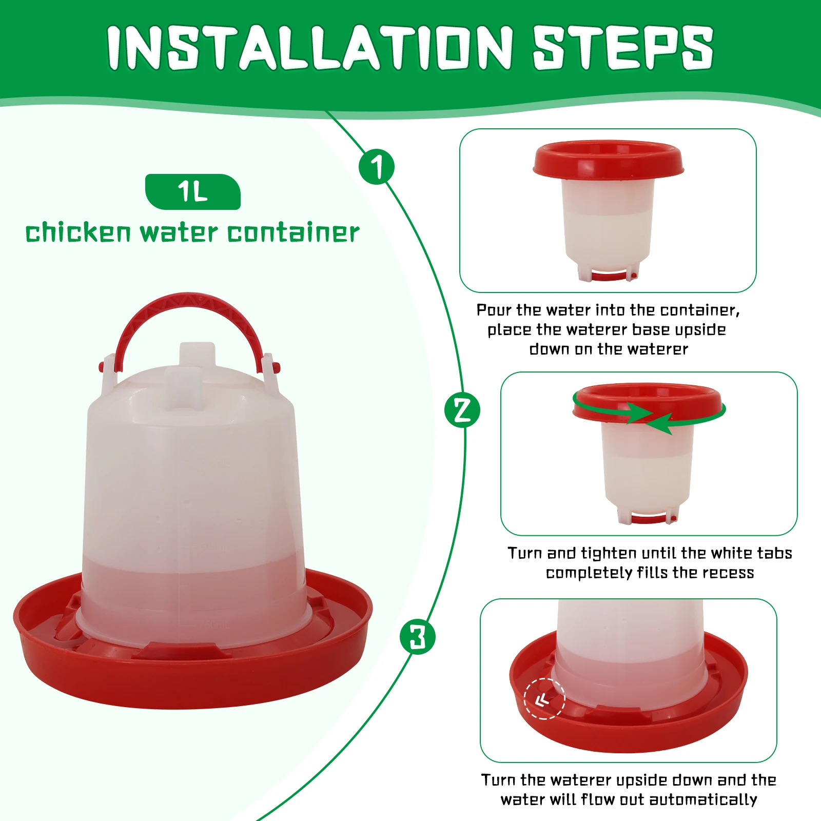 Comedouro e Bebedouro para Aves 1 Kg e 1 L com Limpeza Fácil - Imagem 4