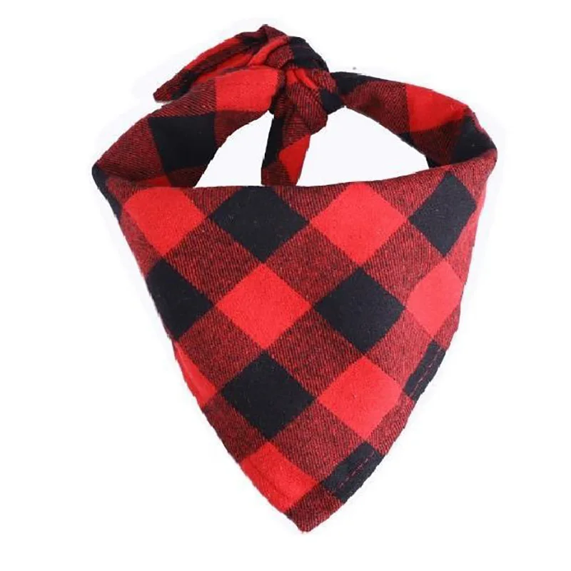 Bandana para Cães e Gatos Estampa Xadrez Vermelha e Preta - Imagem 4