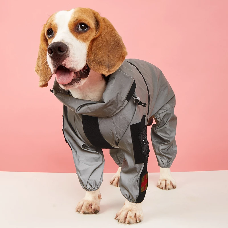 Capa de Chuva para Cães Grande Reflexiva com Capuz e Cintura Ajustável - Imagem 6