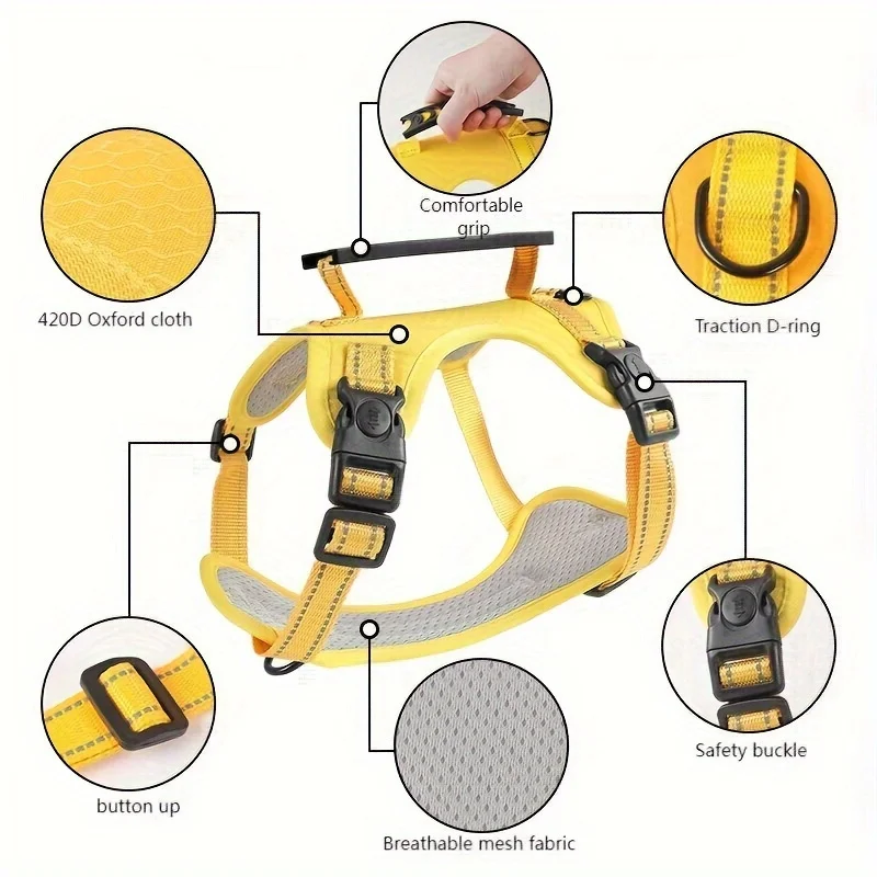 Arnês Ajustável para Cães com Alça de Controle - Imagem 4