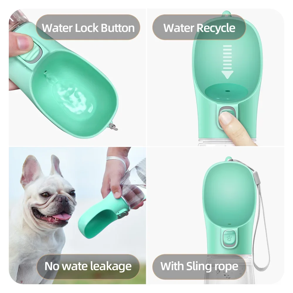 Garrafa de Água para Cães e Gatos de 300 ml com Tigela Integrada - Imagem 5