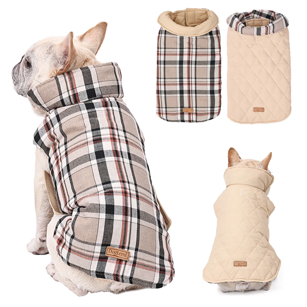 jaqueta reversível impermeável acolchoada para cães