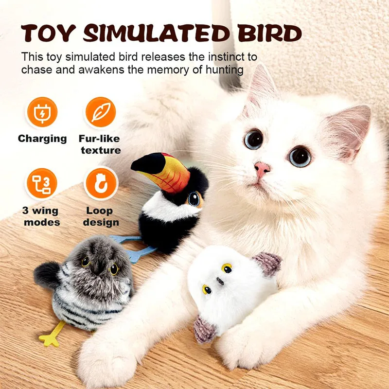Brinquedo Flapping Bird para Gatos Interativo Recarregável - Image 2
