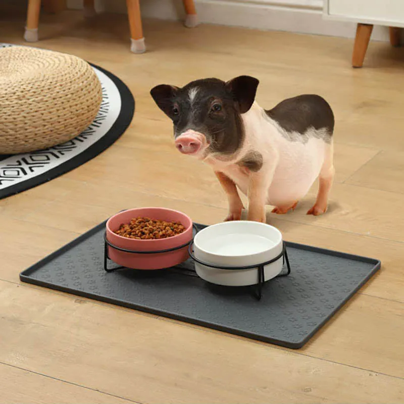 Tapete de Silicone para Cães e Gatos Preto 48x30 cm Impermeável - Image 5