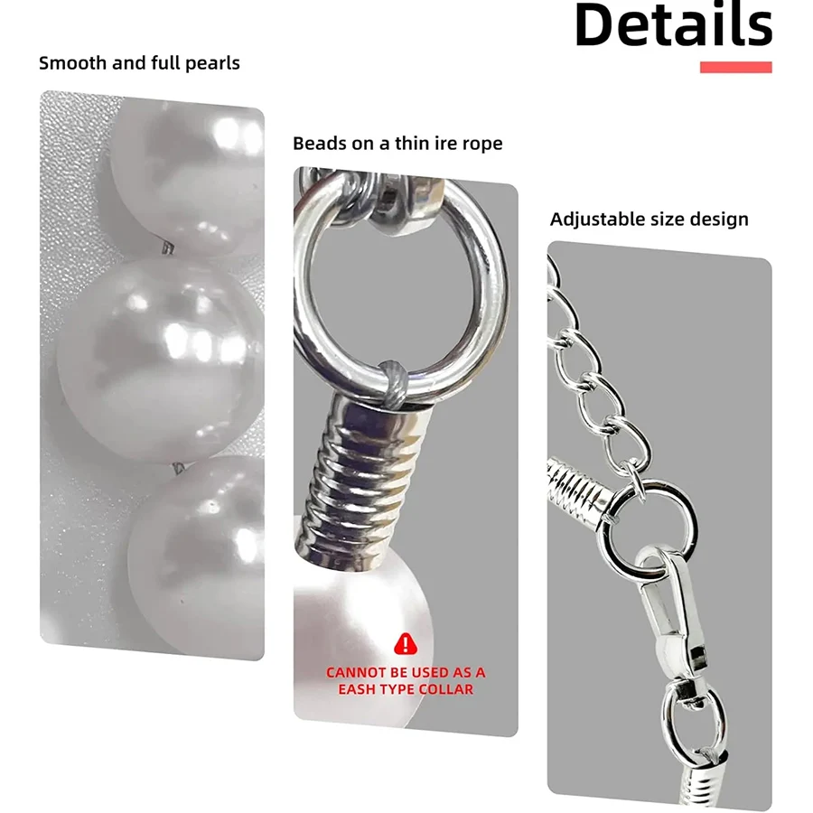 Coleira de Pérolas para Cães de Médio e Grande Porte com Corrente Extensora - Image 6