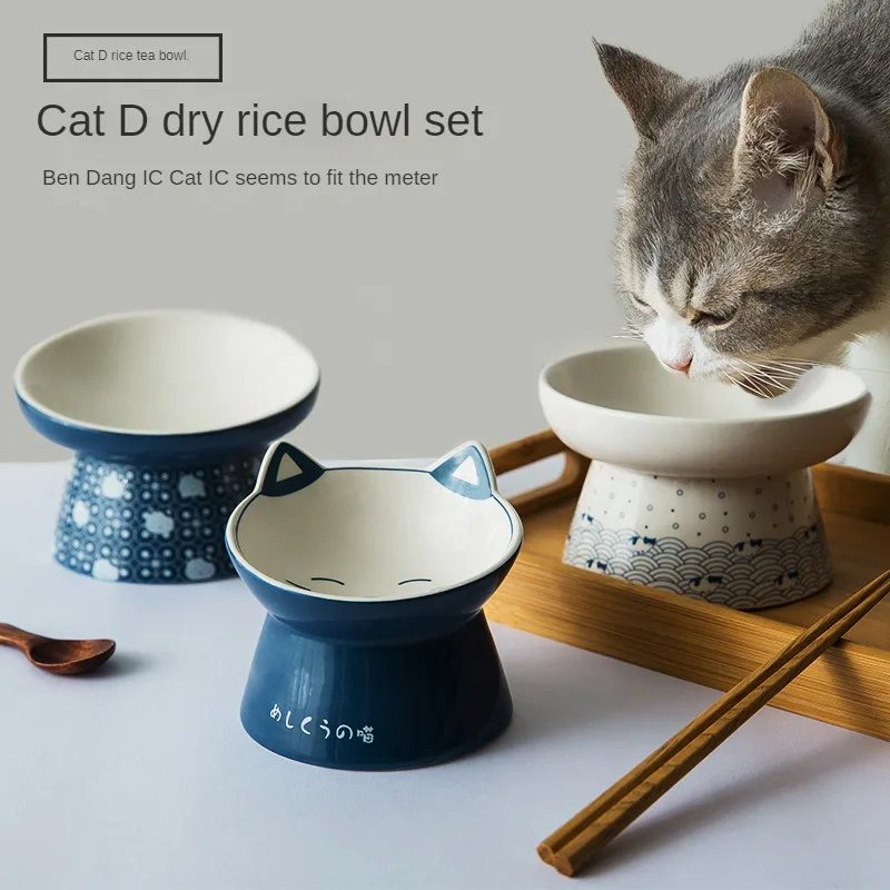 Tigela Dupla de Cerâmica para Gatos e Cães Pequenos Anti-Queda - Imagem 3