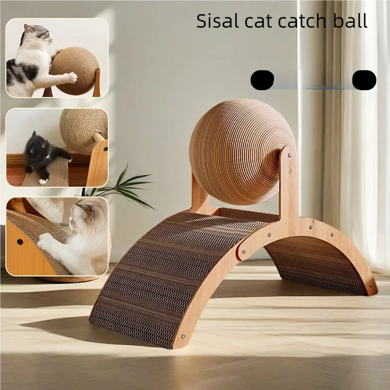 Arranhador de Gato 2 em 1 Bola e Placa de Sisal Resistente - Imagem 4