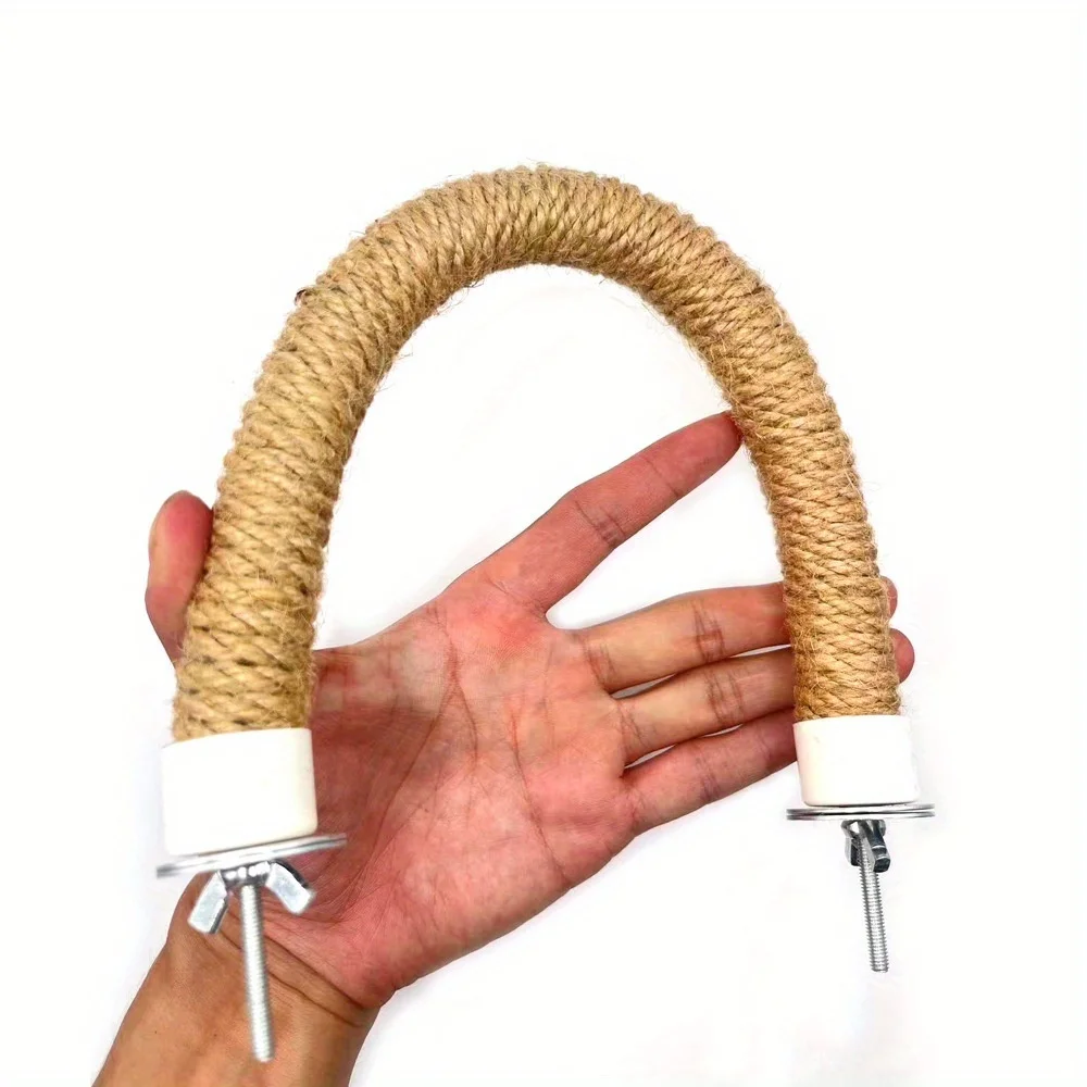 Poleiro de Sisal para Pássaros em U, Brinquedo Dobrável para Gaiola - Imagem 2