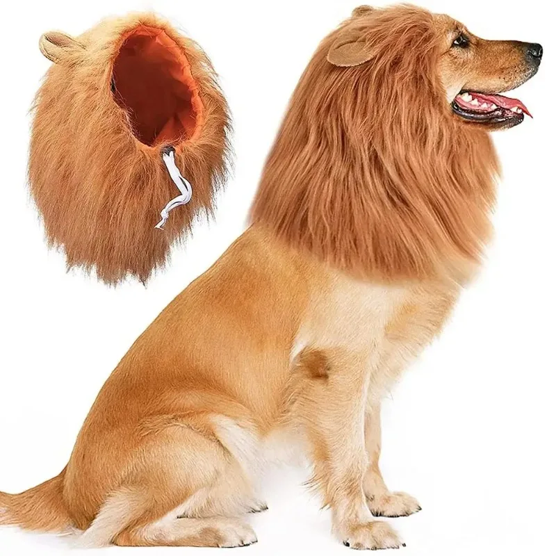 roupa de cosplay para cães com crina de leão