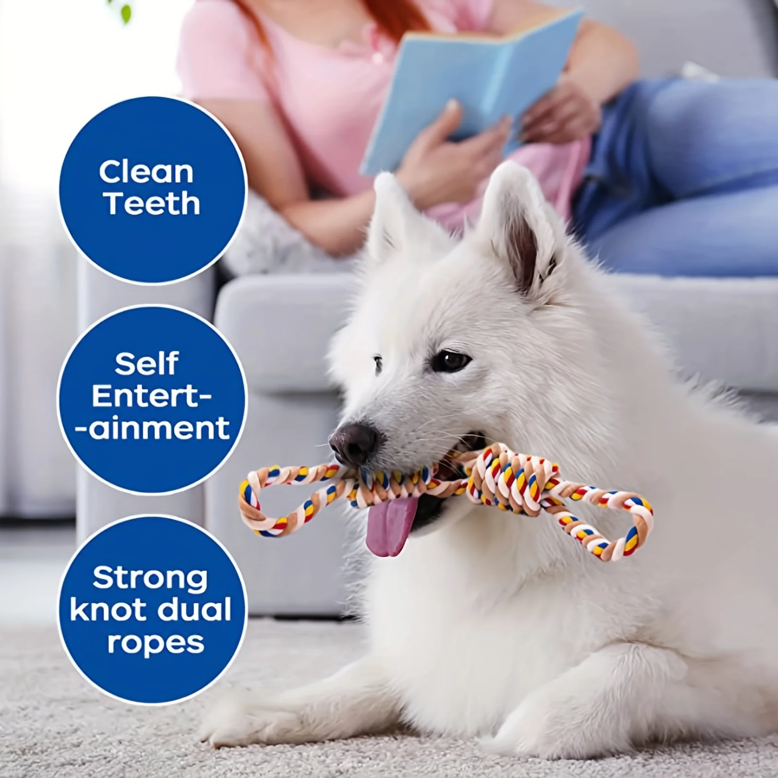 Brinquedo de Corda para Cães com Algodão Natural Resistente - Imagem 5