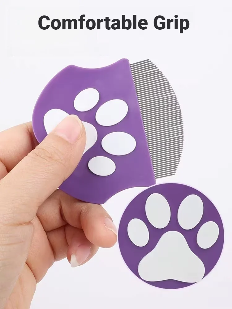 Pente para Pulgas para Cães e Gatos com Dentes Densos e Design Curvo - Imagem 3