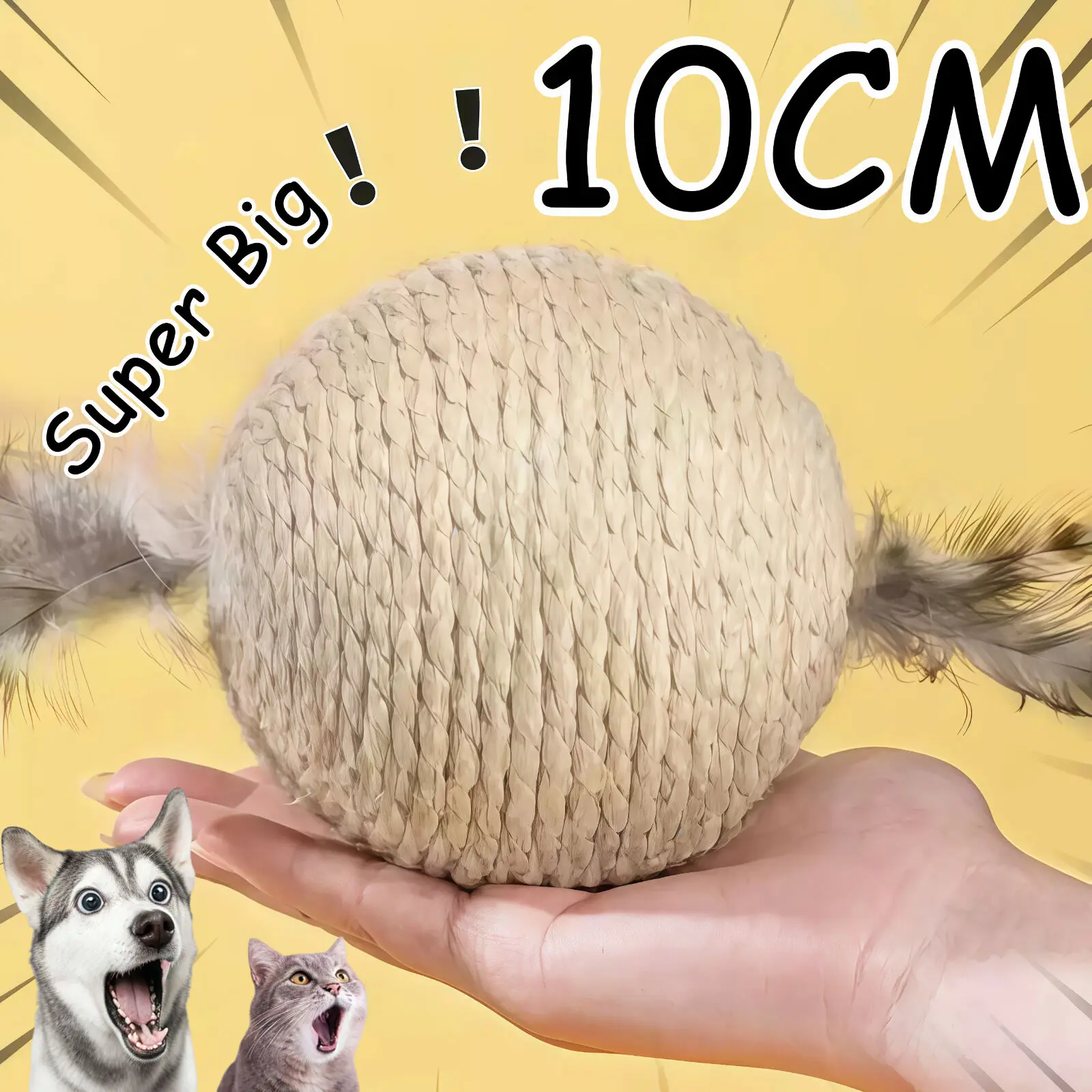 bola de sisal para gatos com som