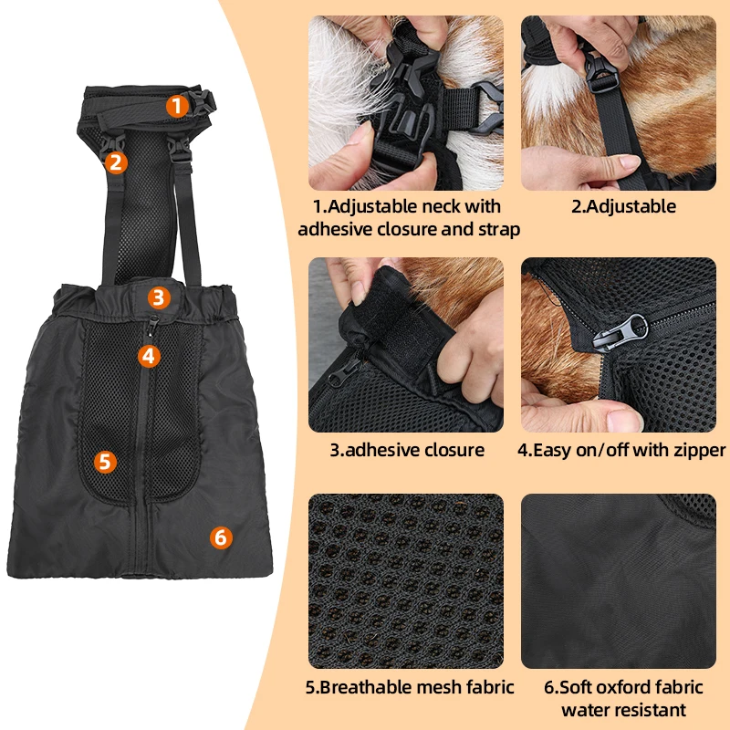 Bolsa de Arrastamento para Cães com Pernas Traseiras Ajustável - Imagem 5