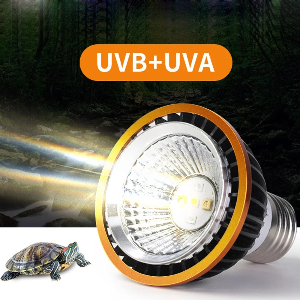 lâmpada LED UVA UVB para répteis