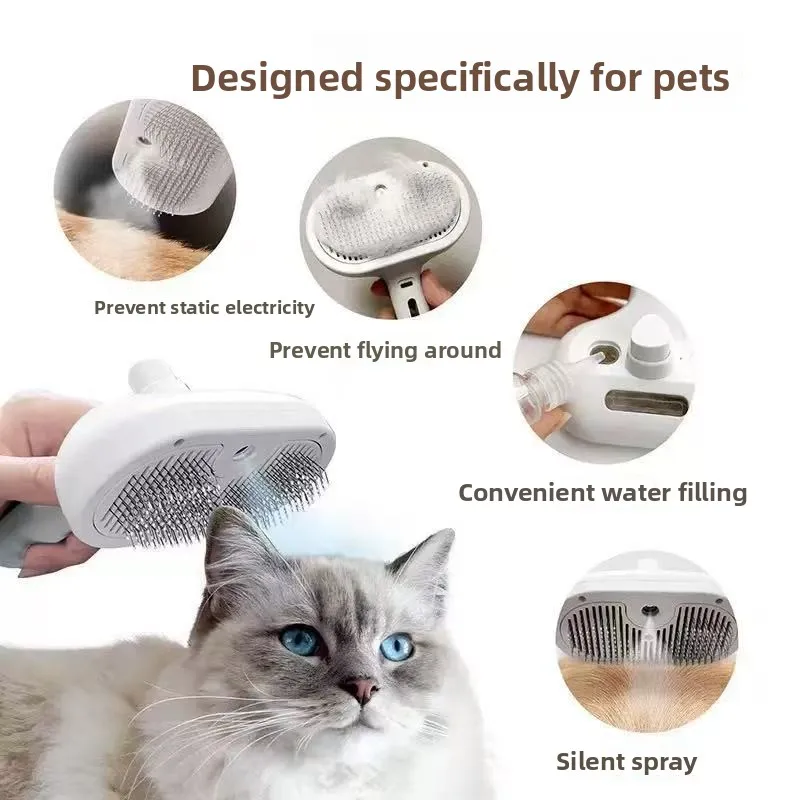 Escova de Vapor para Cães para Tosa na cor Cinza - Imagem 6