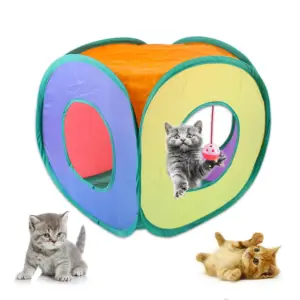 túnel para gatos dobrável quadrado