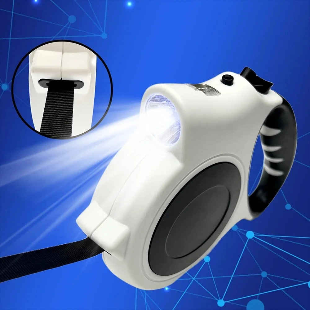 trela retrátil iluminada para cães