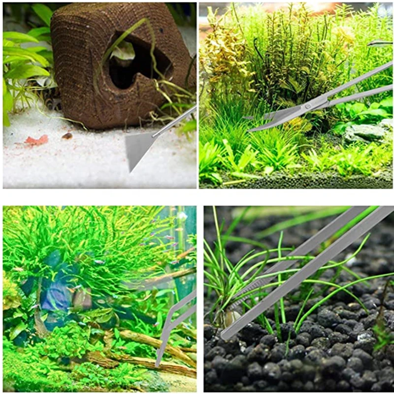 Kit de Ferramentas para Aquário de Aço Inoxidável com Pinça e Tesoura - Imagem 6