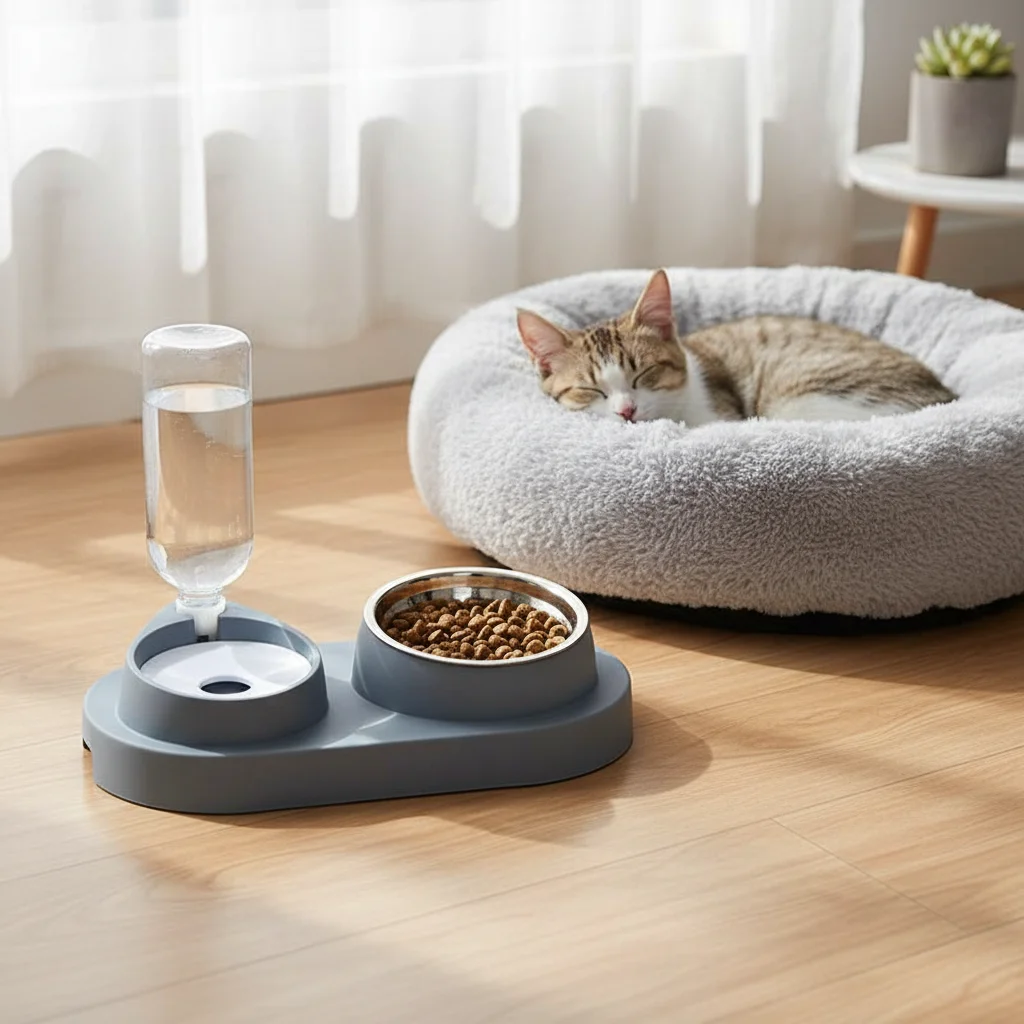 Tigela Dupla para Pets com Dispensador Automático de Água - Image 3