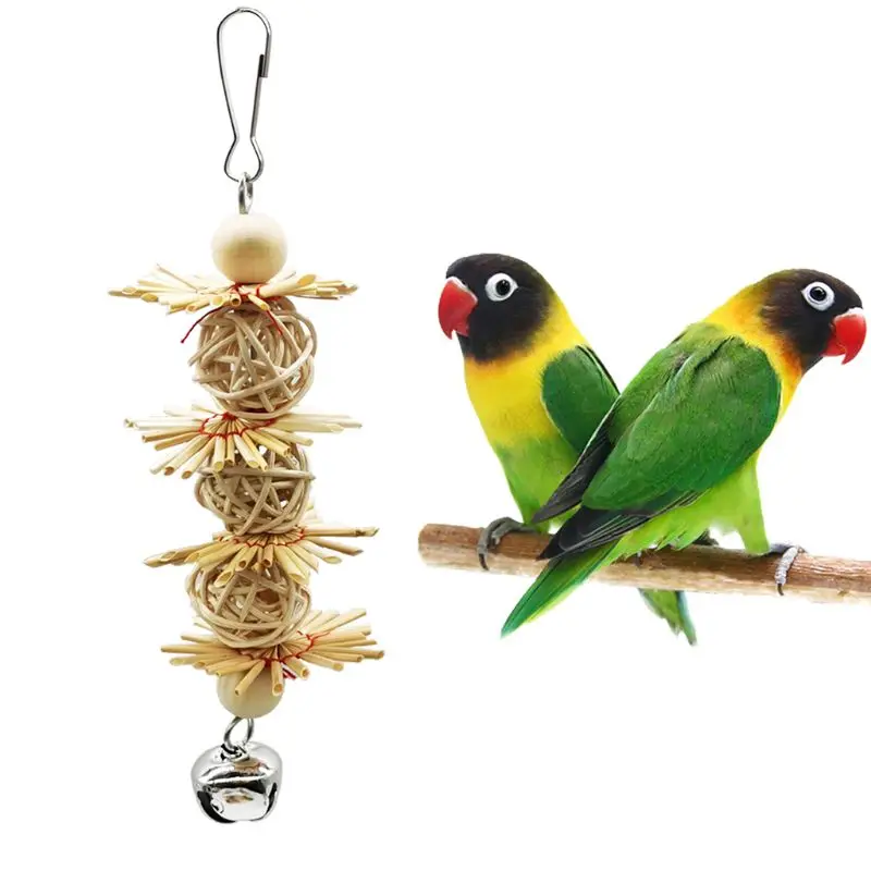 Brinquedo para Pássaros com Bolas de Rattan e Sino - Imagem 5