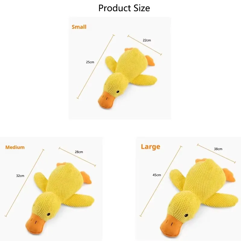 Brinquedo Pato de Pelúcia para Cães com Som Amarelo - Imagem 6