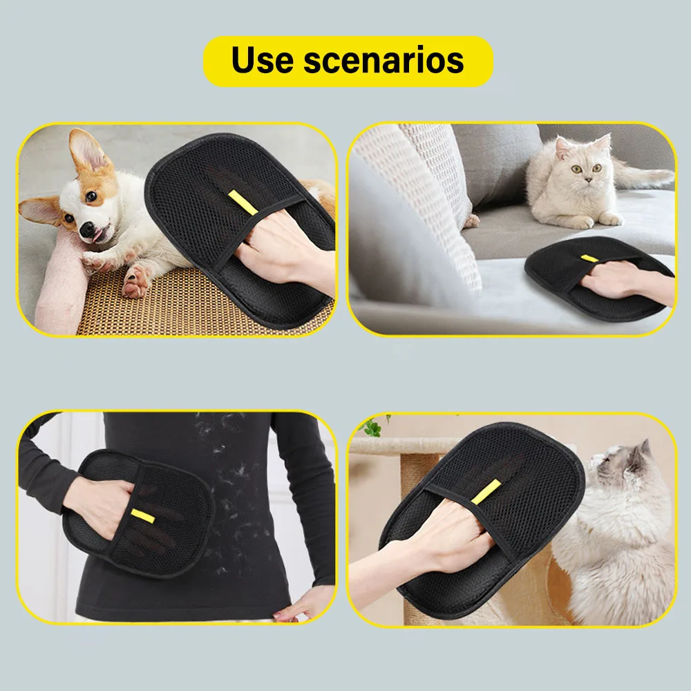 Luva Removedora de Pelos para Gatos e Cães com Escovação Bidirecional - Imagem 4