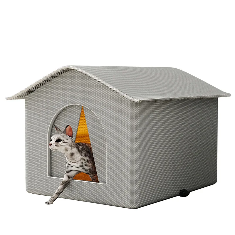 Casinha para Cães Pequenos e Gatos de Pelúcia Impermeável Dobrável - Imagem 4