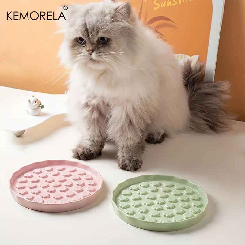 tigela de cerâmica para gatos e cães pequenos de alimentação lenta