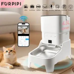 alimentador automático para cães e gatos com câmera