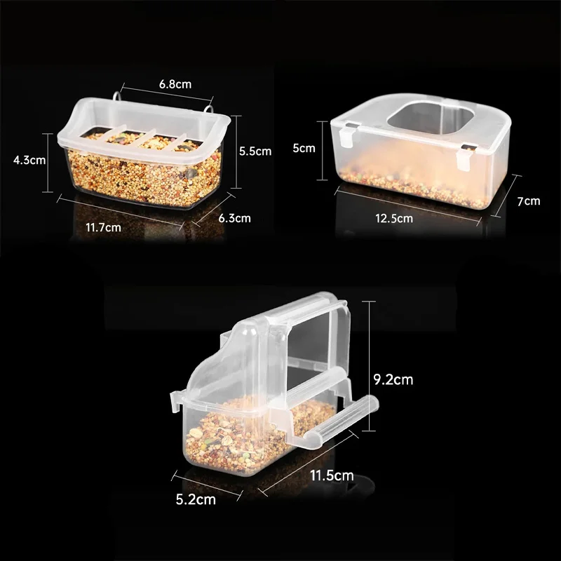 Alimentador para Pássaros Transparente de Plástico para Gaiola - Imagem 2