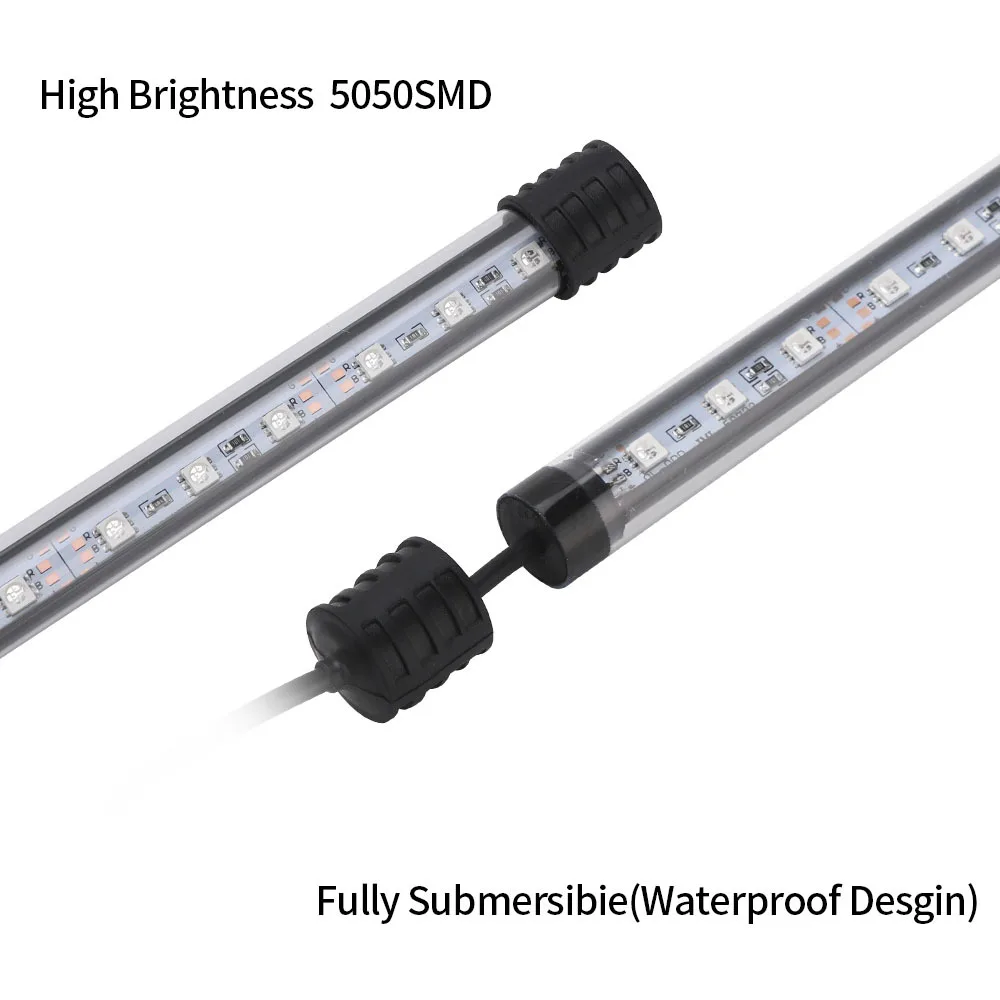 Luz LED para Aquário Submersível RGB 90-260V com Controle Remoto - Imagem 4
