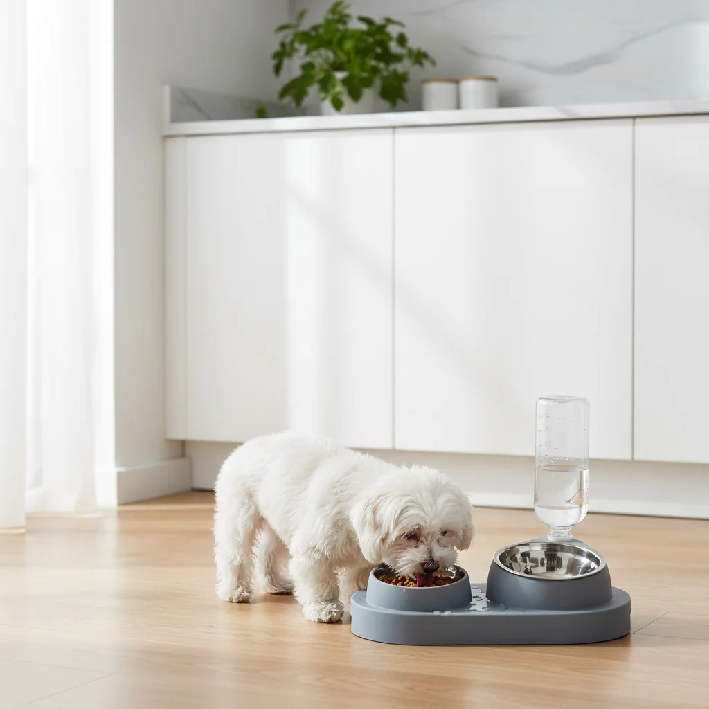 Tigela Dupla para Pets com Dispensador Automático de Água - Image 4
