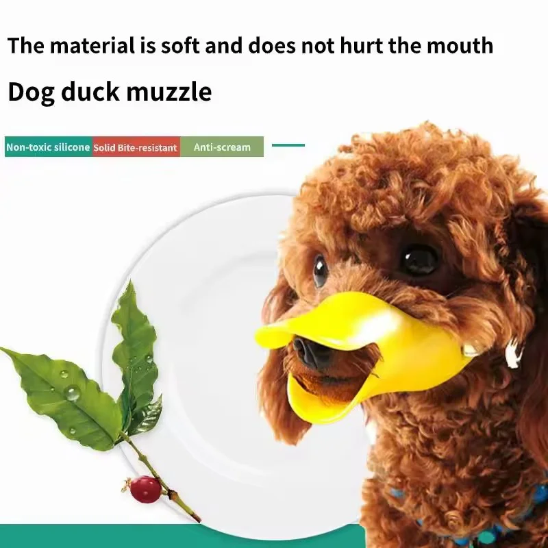 Focinheira de Silicone para Cães Pequenos e Médios com Design Bico de Pato - Imagem 2