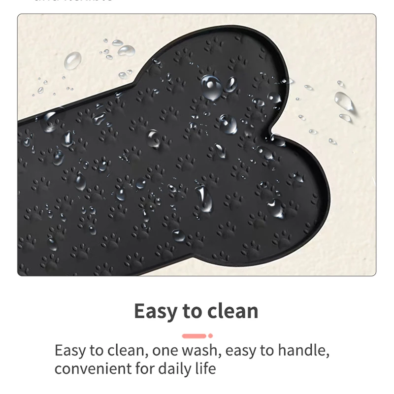 Tapete de Silicone para Cães e Gatos Cinza Fácil de Limpar - Image 3