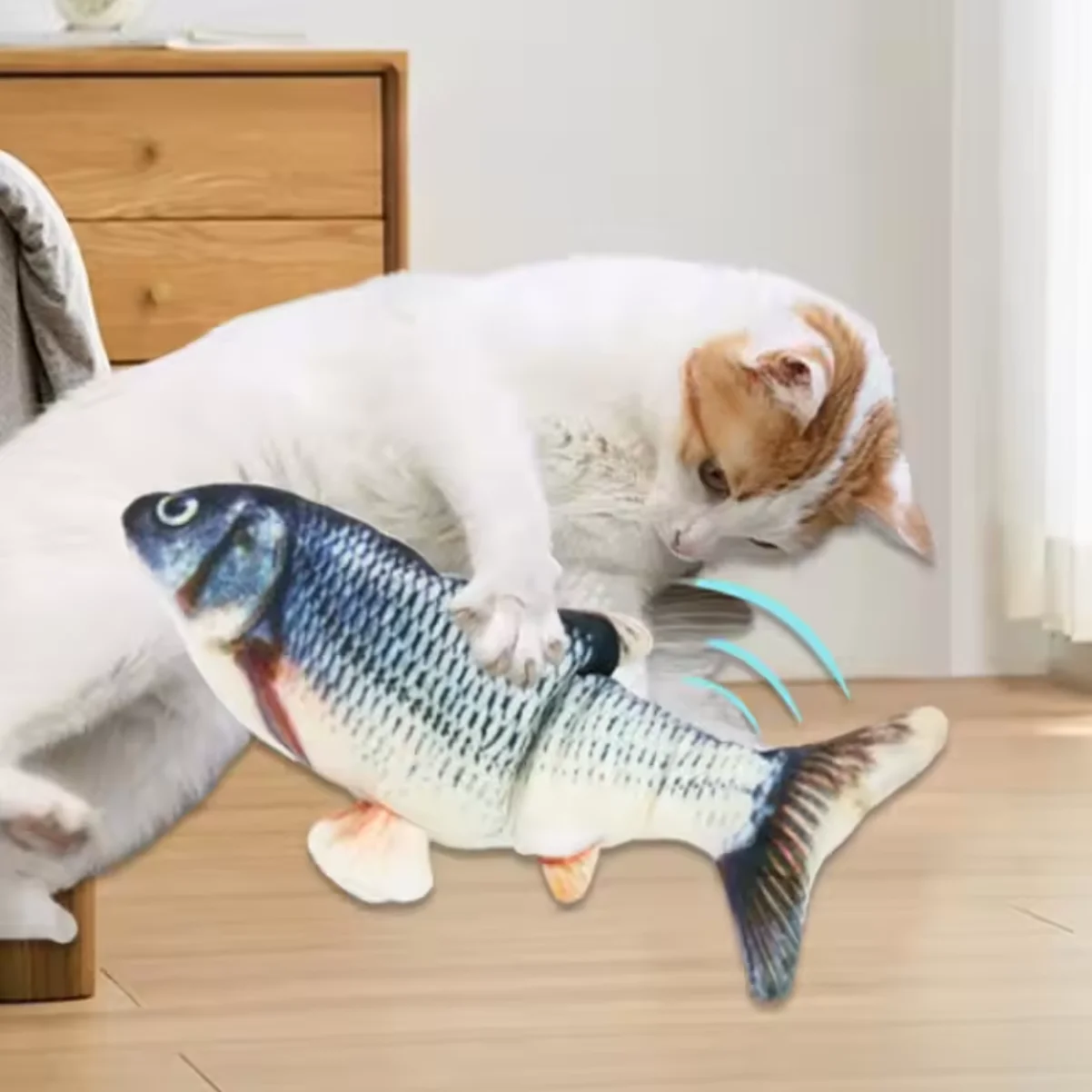 Brinquedo Peixe Elétrico USB para Gatos e Cães, Interativo - Imagem 3