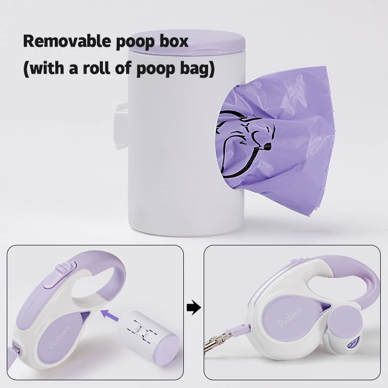 Trela Retrátil Automática para Cães Pequenos de 3m/5m - Imagem 3