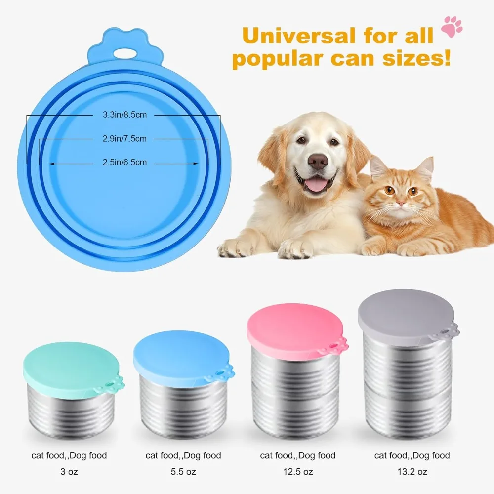 Tampas de Silicone para Latas de Ração com Colher Universal Reutilizáveis - Imagem 2