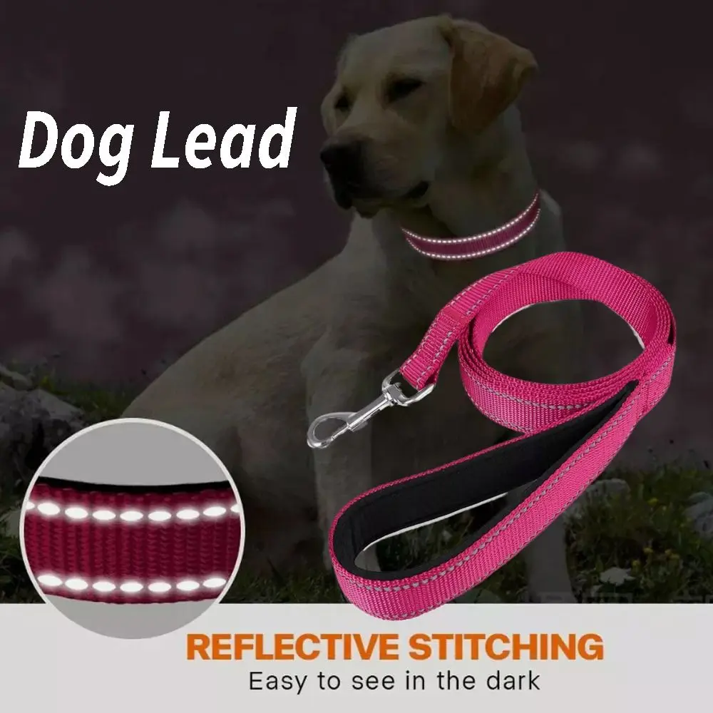 Guia para Cães de Nylon Refletiva com Alça Acolchoada 1,2 m - Imagem 2
