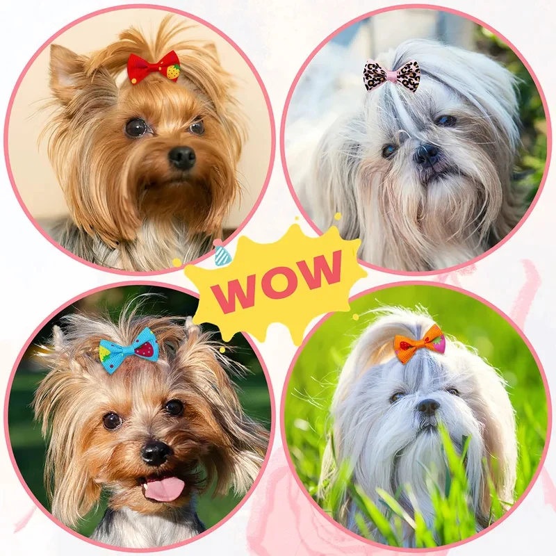 Laços Artesanais para Cães e Gatos Pequenos, 30 Peças com Elástico - Imagem 2