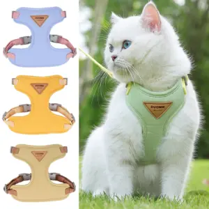 coleira e guia ajustáveis para gatos
