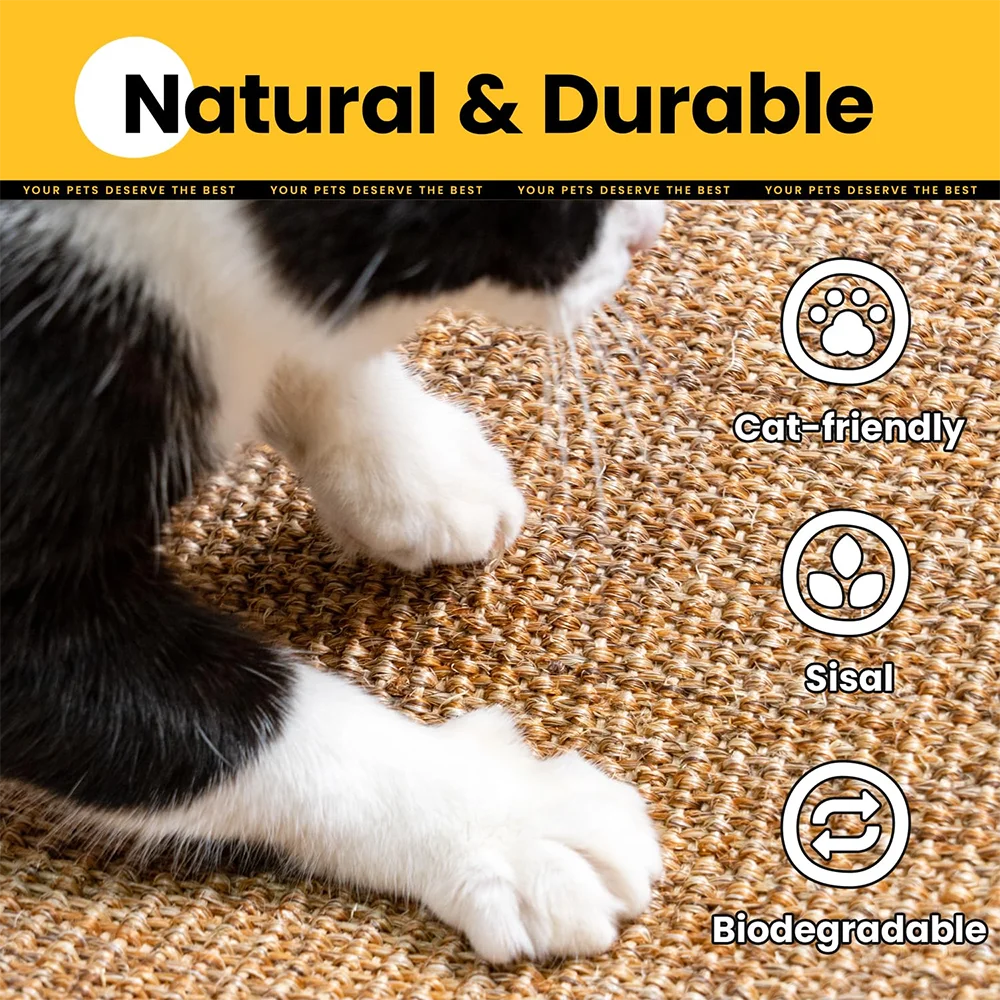 Tapete de Sisal para Gatos Protetor de Móveis Antiderrapante - Imagem 6