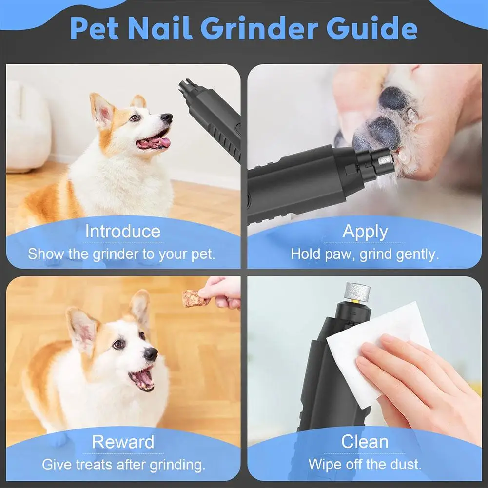 Aparador de Unhas para Cães e Gatos Recarregável USB com Luz LED - Image 5