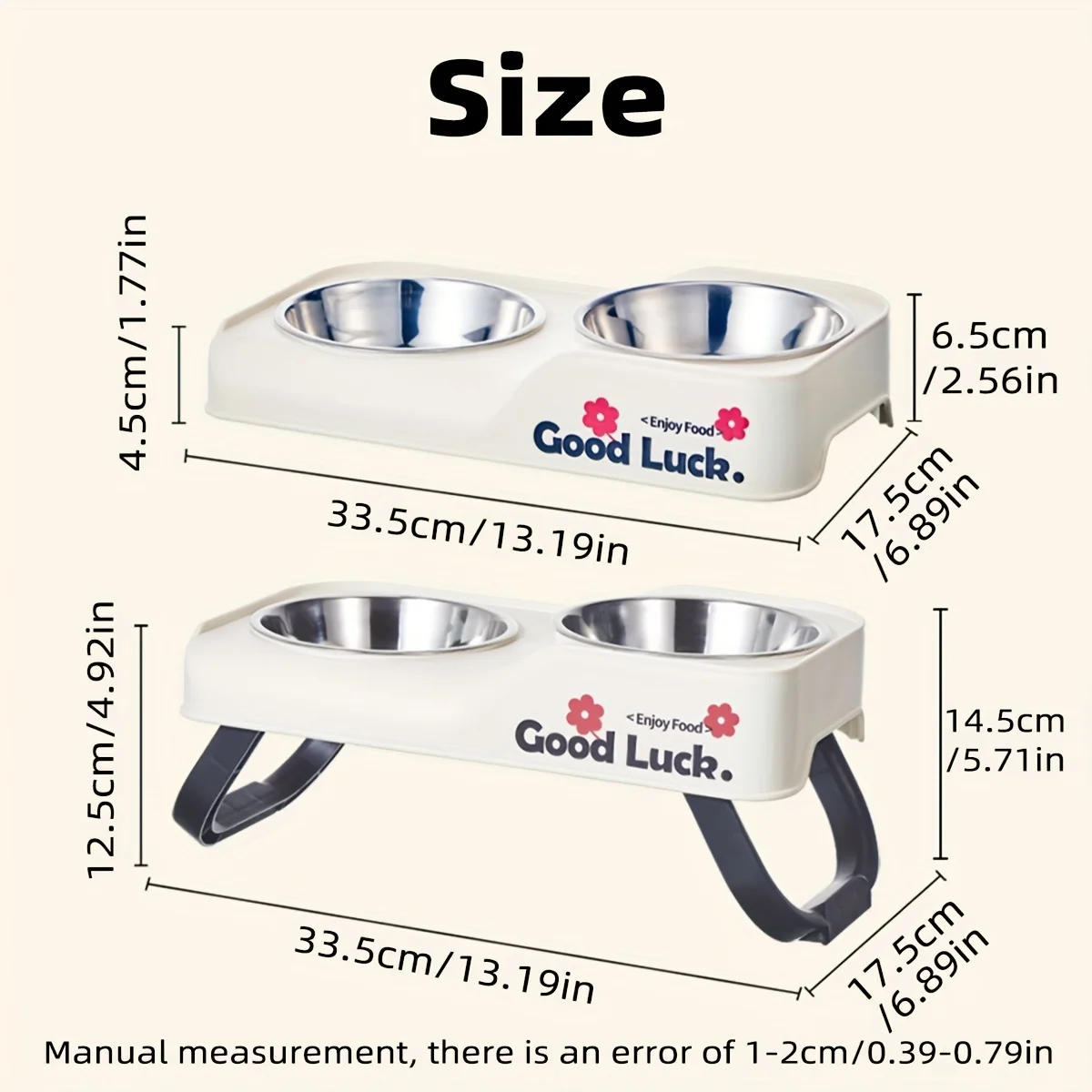 Tigela Dupla Elevada para Cães e Gatos Pequenos com Suporte Dobrável Antiderrapante - Image 2
