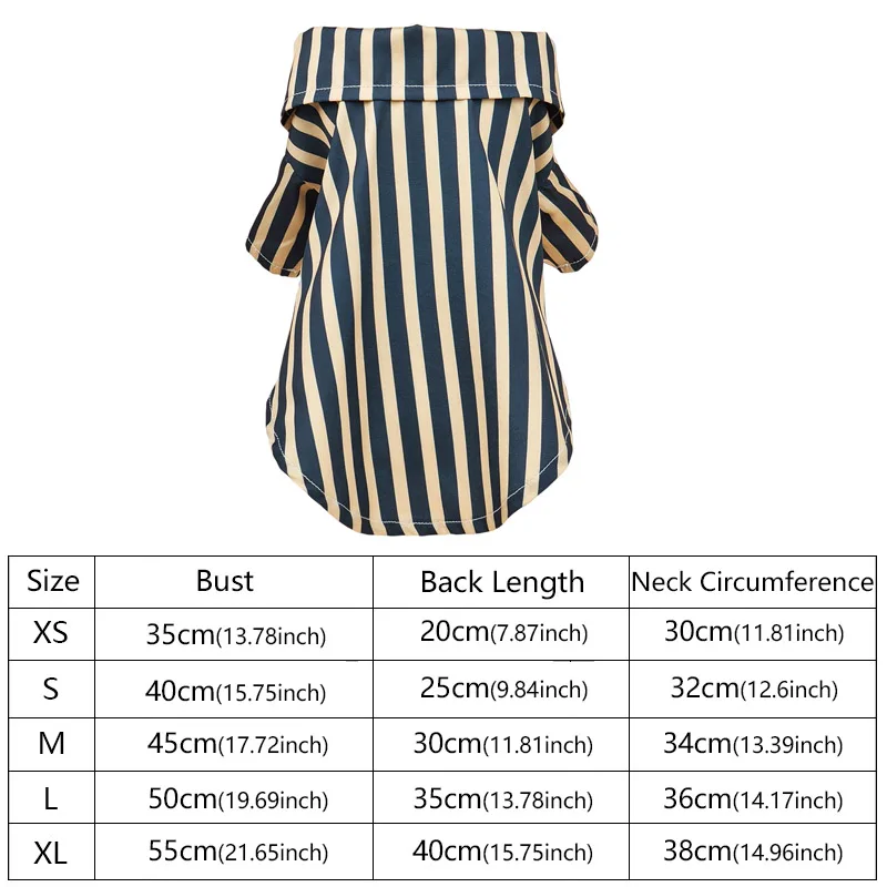 Roupa de Verão para Cães Pequenos e Gatos de Algodão Listrada - Image 4