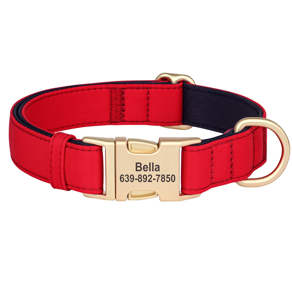 Coleira de Nylon para Cães Pequenos e Médios com Placa de Identificação Personalizada - Imagem 2